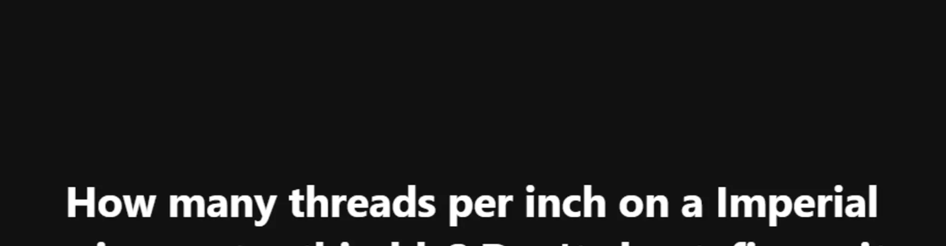 How many threads?