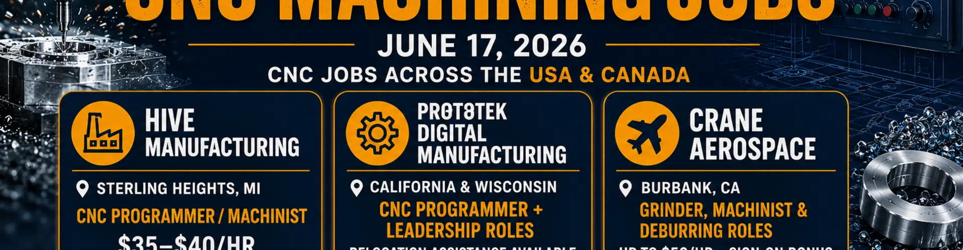 CNC Machining Jobs June 17 2026
