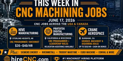 CNC Machining Jobs June 17 2026