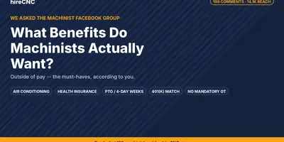 What Benefits Do Machinists Actually Want? hireCNC blog hero graphic