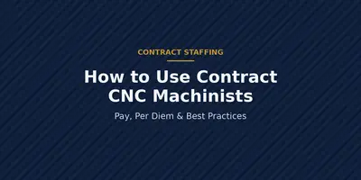 How to use contract CNC machinists - pay, per diem, and best practices