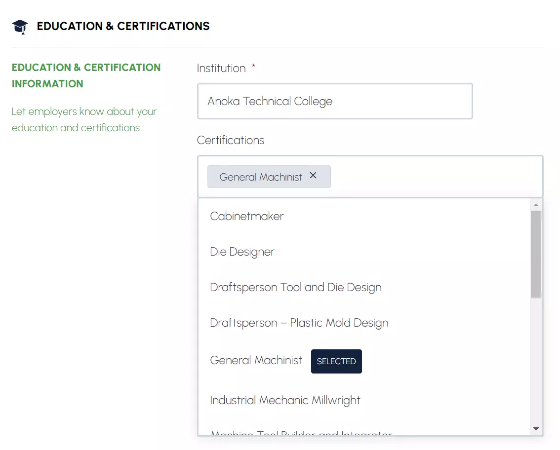 Education and Certifications
